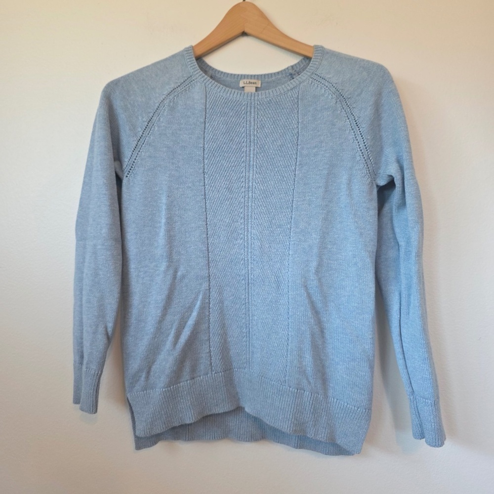 L.L. Bean Women's Scoop Neck Open Knit Detail Sweater - XS
